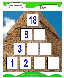 Çıkarma Pramidi Çalışma Sayfaları